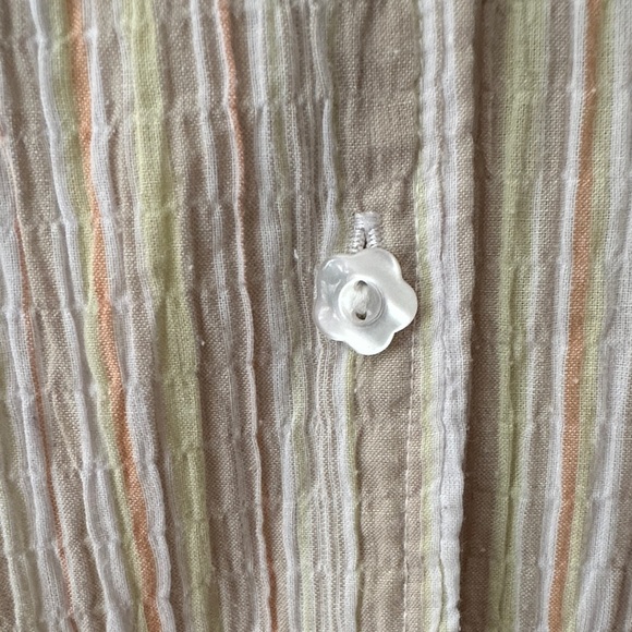 TRADITION | Cottage Collection Striped Short Sleeve Button Up Embroidered Shirt - Picture 5 of 10